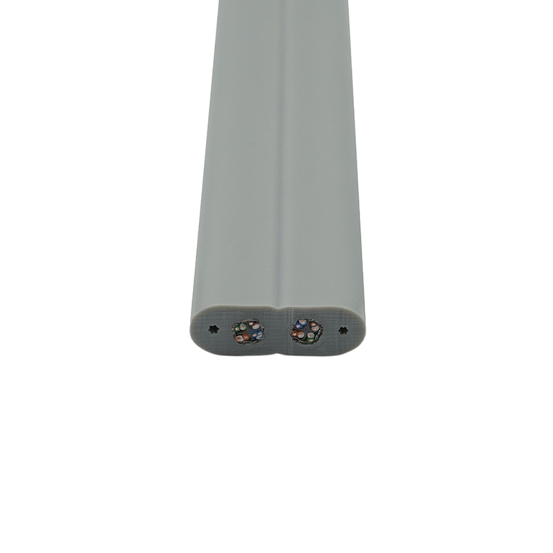 Aufzugs-Flachkabel mit Stahldraht und 2 Cat6-Patchkabeln