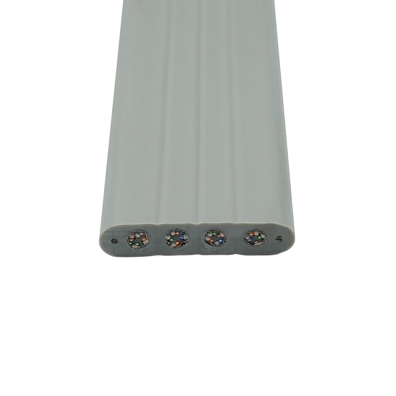 Aufzugs-Flachkabel mit Stahldraht und 4 Cat6-Patchkabeln