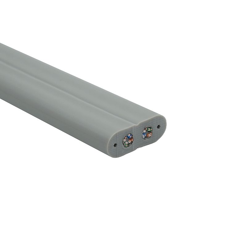 Aufzugs-Flachkabel mit Stahldraht und 2 Cat6-Patchkabeln