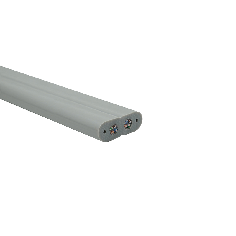 Aufzugs-Flachkabel mit Stahldraht und 2 Cat6-Patchkabeln